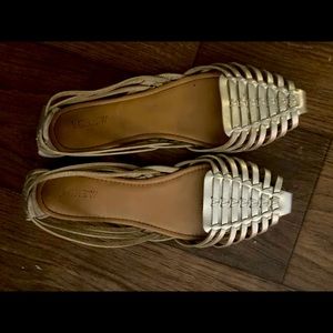 J crew haraches ballet flats in gold